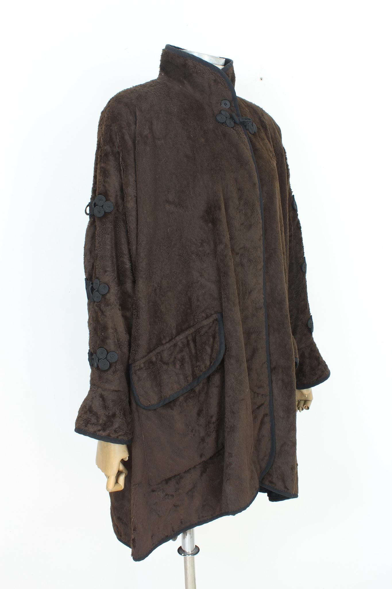 Women's Fendi Brown Oversize Cape Coat Vintage 1980s