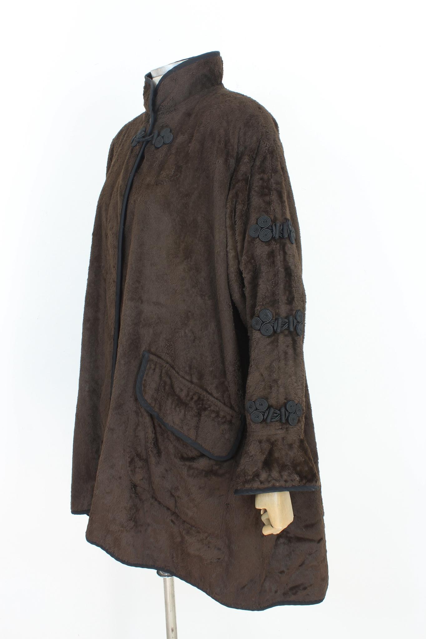 Fendi Brown Oversize Cape Coat Vintage 1980s 1