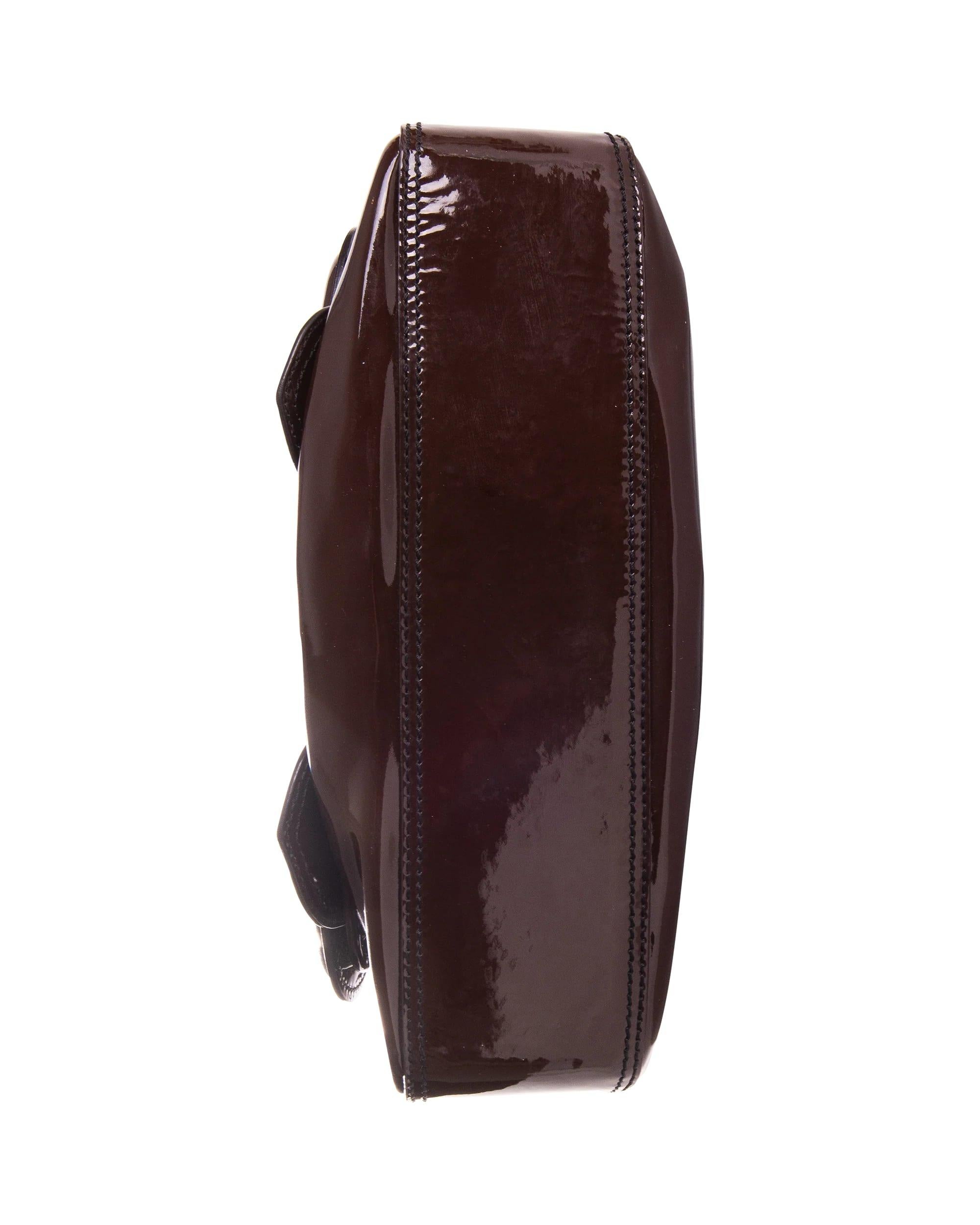 Fendi Brown Patent Leather Shoulder Bag 4