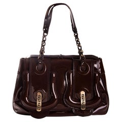 Fendi Brown Patent Leather Shoulder Bag
