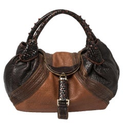 Used Fendi Brown Pebbled Leather Crispe Spy Bag