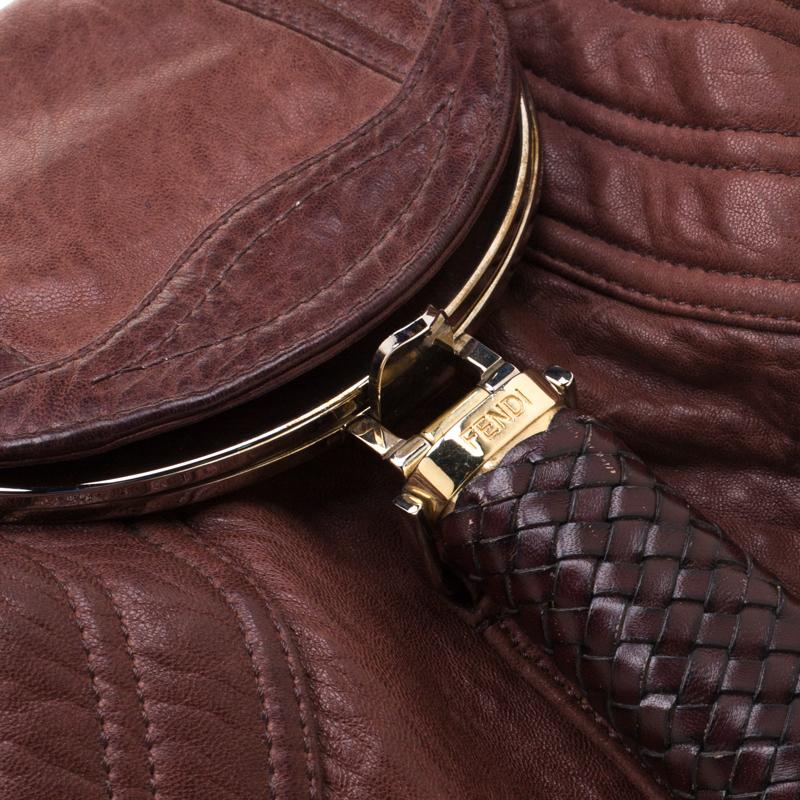 Fendi Brown Pebbled Leather Spy Bag 5