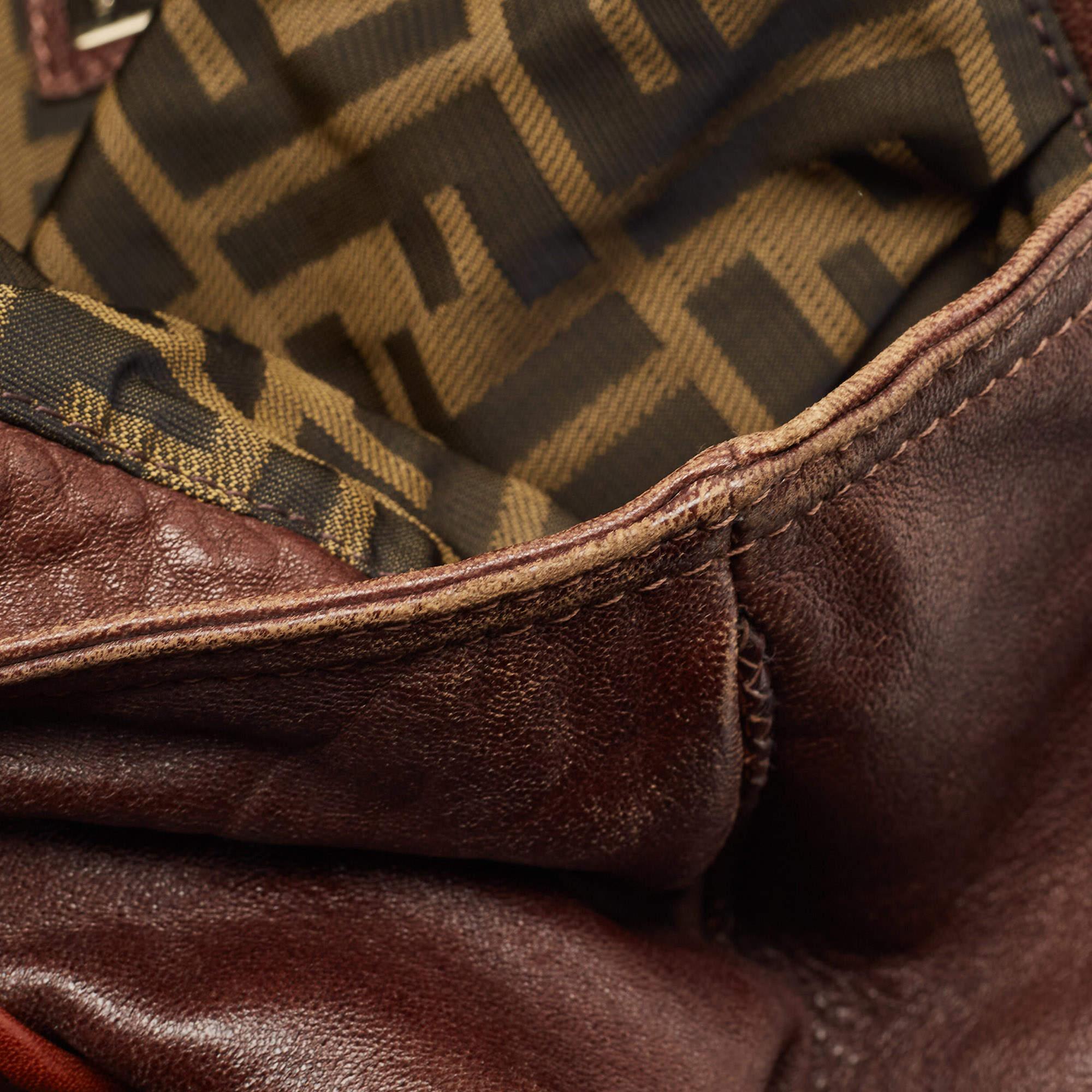 Fendi Brown Pebbled Leather Spy Bag 7