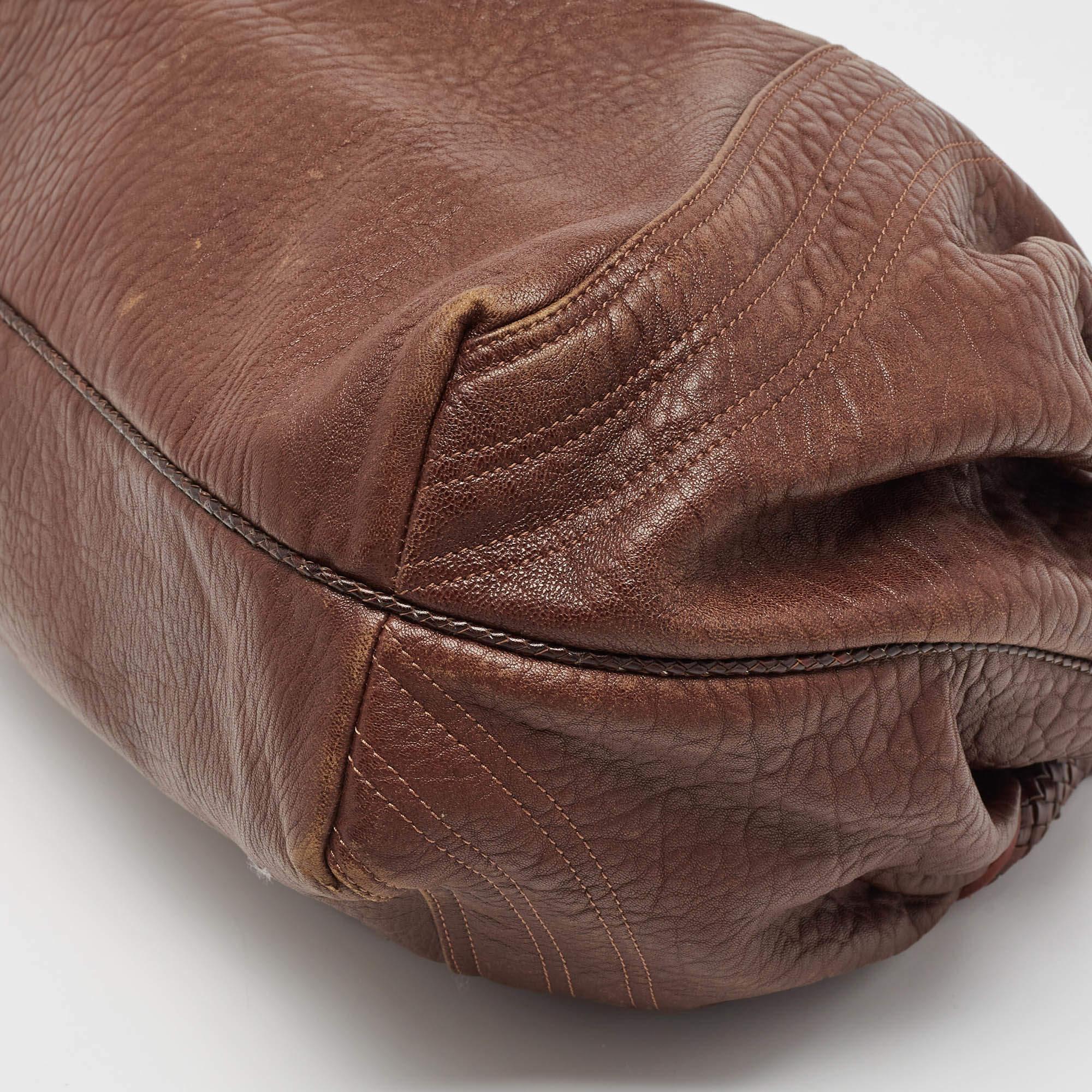 Fendi Brown Pebbled Leather Spy Bag 10