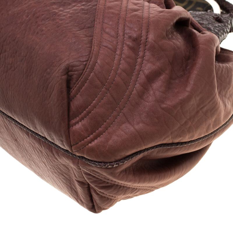 Women's Fendi Brown Pebbled Leather Spy Bag