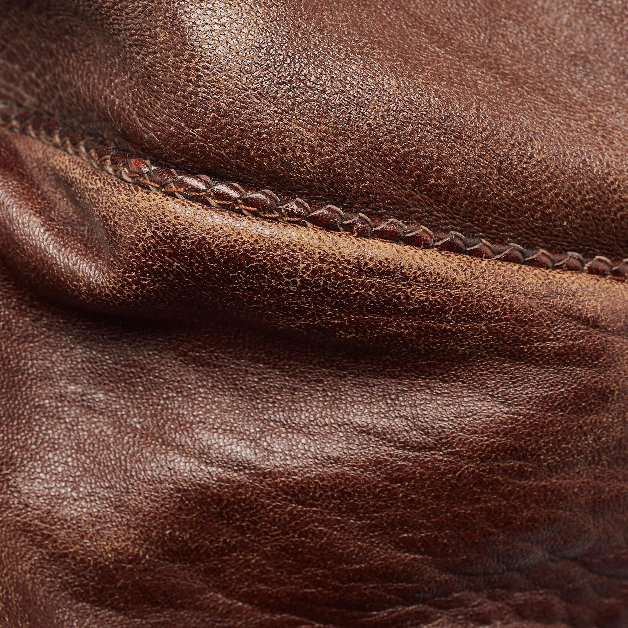 Fendi Brown Pebbled Leather Spy Bag 5