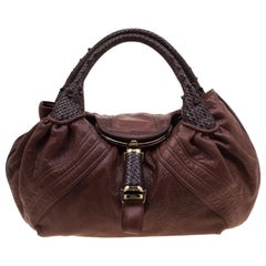 Used Fendi Brown Pebbled Leather Spy Bag