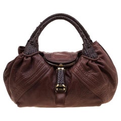 Used Fendi Brown Pebbled Leather Spy Bag