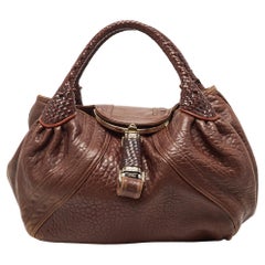 Used Fendi Brown Pebbled Leather Spy Bag