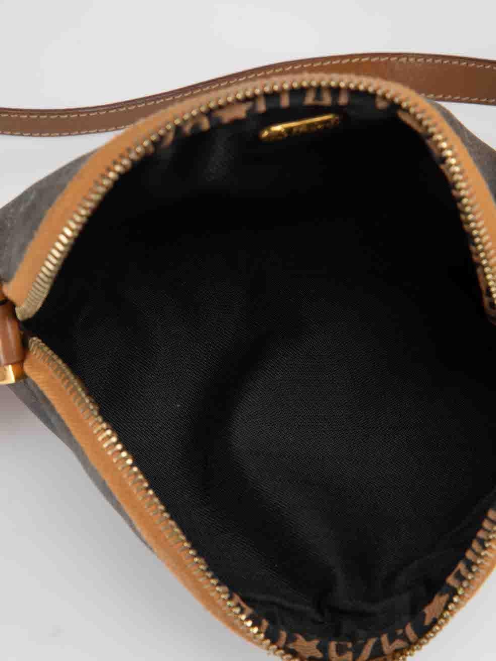 Fendi Brown Pequin Crossbody Bag For Sale 1