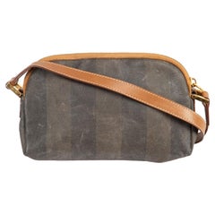 Fendi Brown Pequin Crossbody Bag