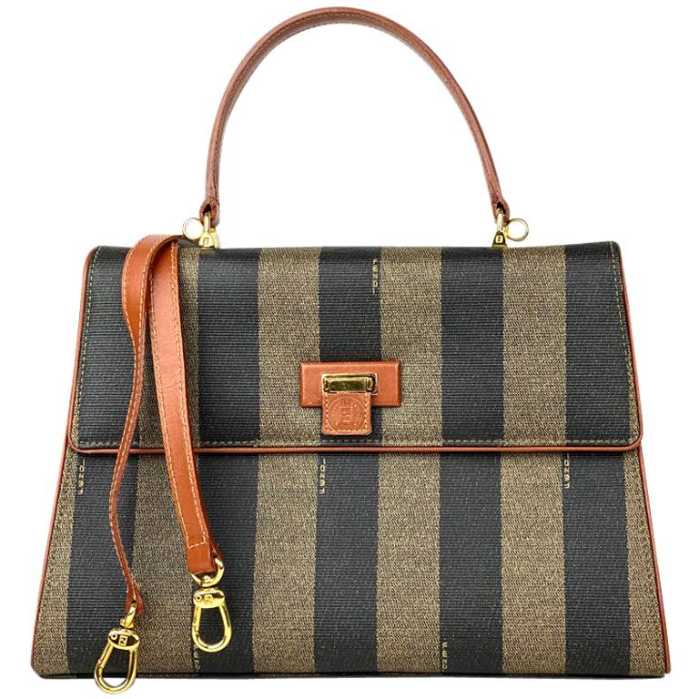 Fendi Brown Pequin Crossbody bag at 1stDibs
