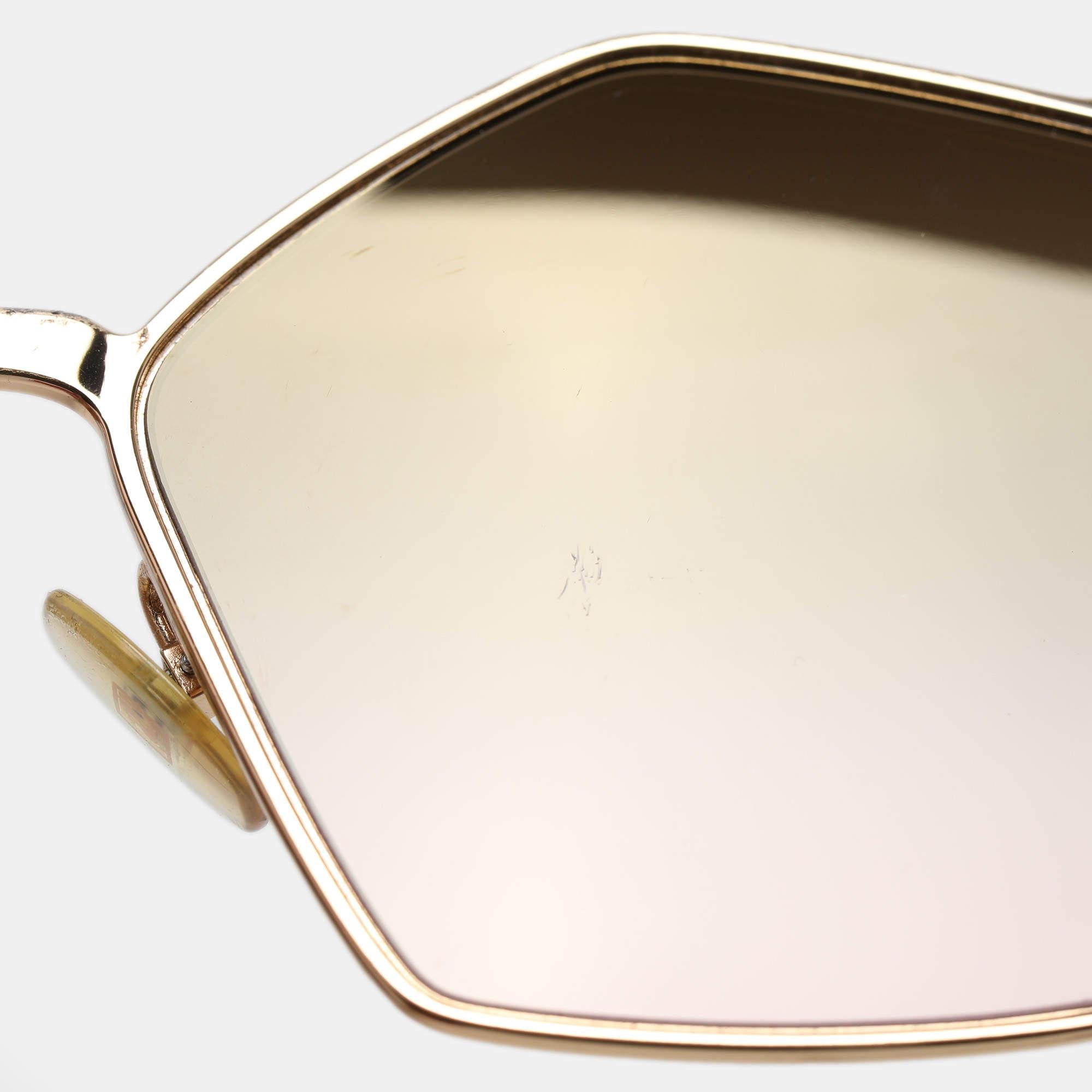 Fendi Brown/Pink Gradient FF 0261/S Spike Can Eye Geometric Sunglasses In Good Condition In Dubai, Al Qouz 2