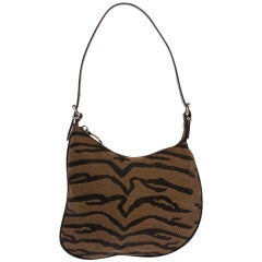 Fendi Brown Printed Canvas and Leather Small Oyster Hobo