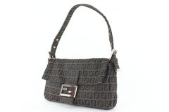 Fendi Brown Rose Gold Zucca Canvas Mama Baguette Mamma 1F1021
