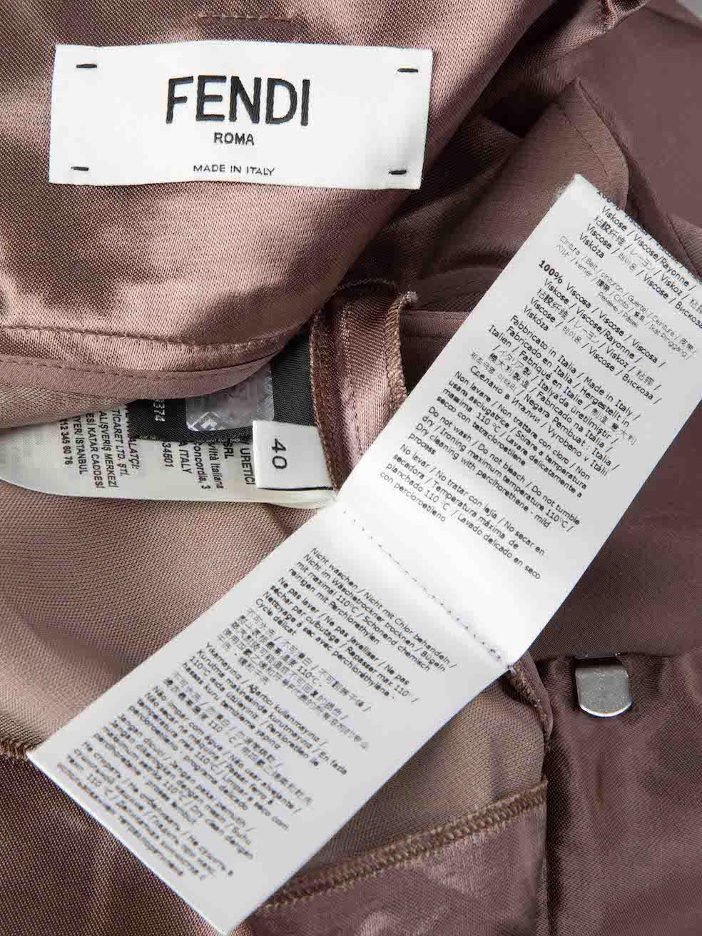 Fendi Short à ceinture en satin Brown Taille S Pour femmes en vente