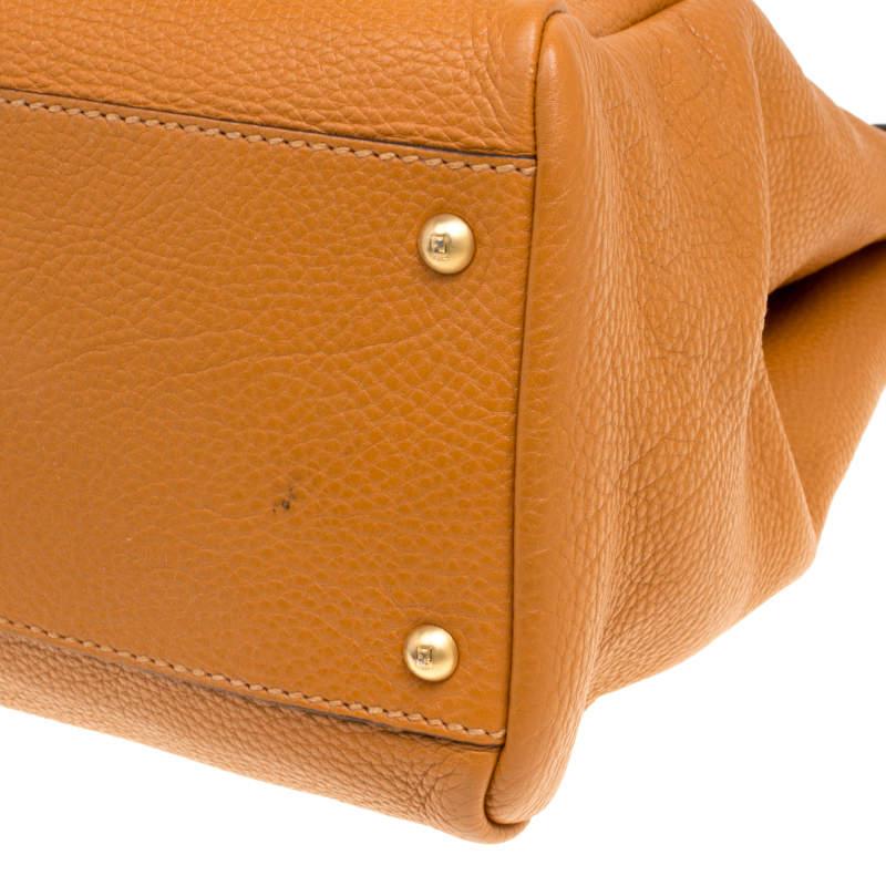 Fendi Brown Selleria Leather Large Peekaboo Top Handle Bag For Sale 7