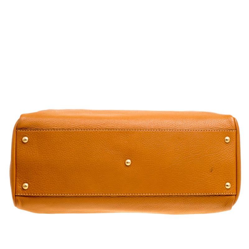 Fendi Brown Selleria Leather Large Peekaboo Top Handle Bag For Sale 1