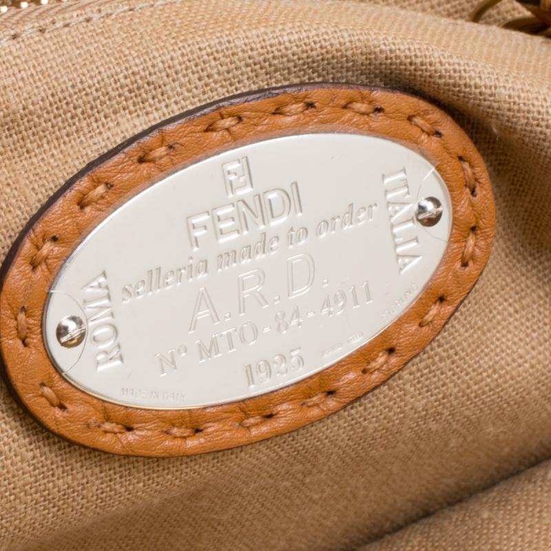 Fendi Brown Selleria Leather Large Peekaboo Top Handle Bag 2