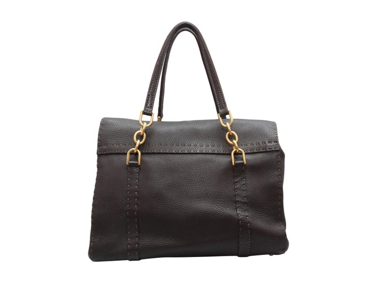 Fendi Brown Selleria Leather Shoulder Bag at 1stDibs