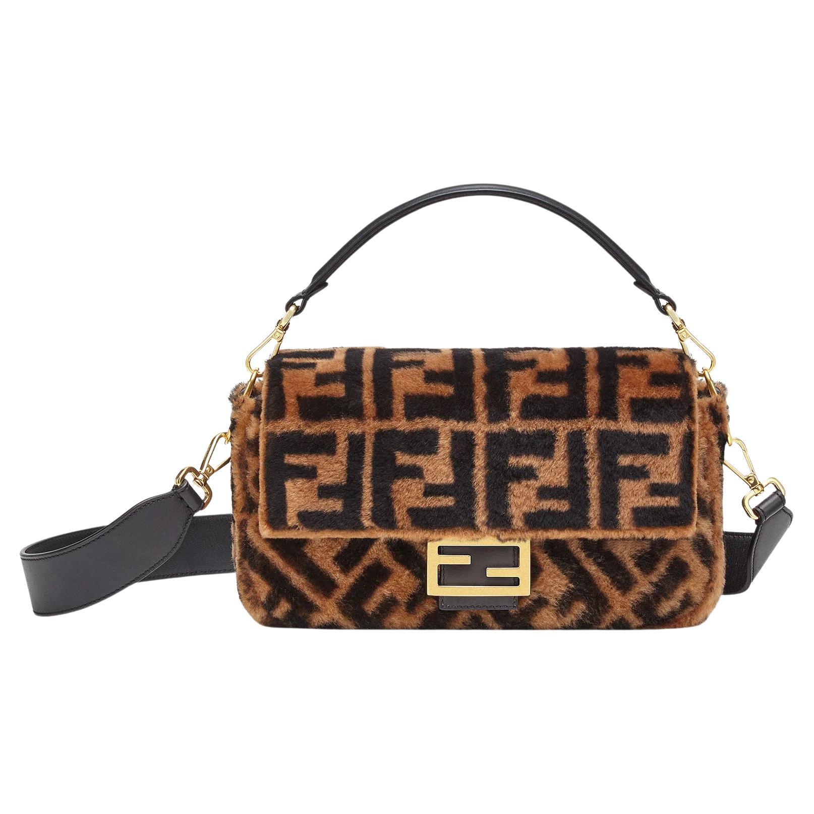 NEW Vintage Fendi Brown Tan Leather Woven Crossbody Bag For Sale at