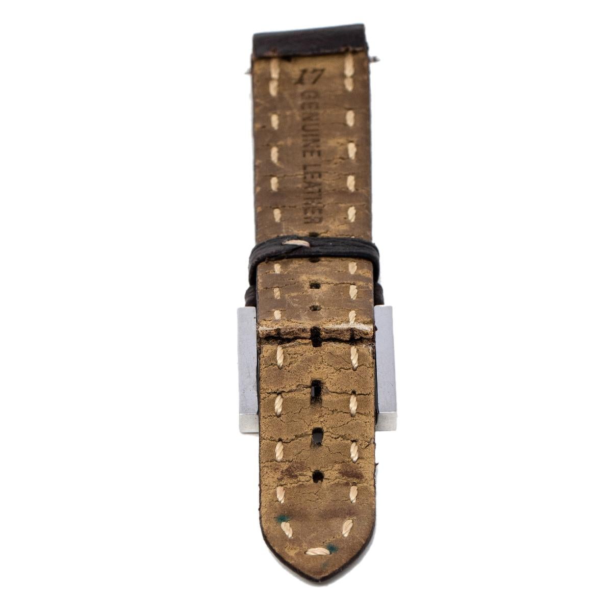 Fendi Brown Stainless Leather Diamond 5200L Women's Wristwatch 23 mm 1