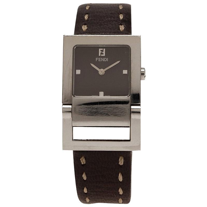 Fendi Brown Stainless Steel Classic Women's Wristwatch 26MM