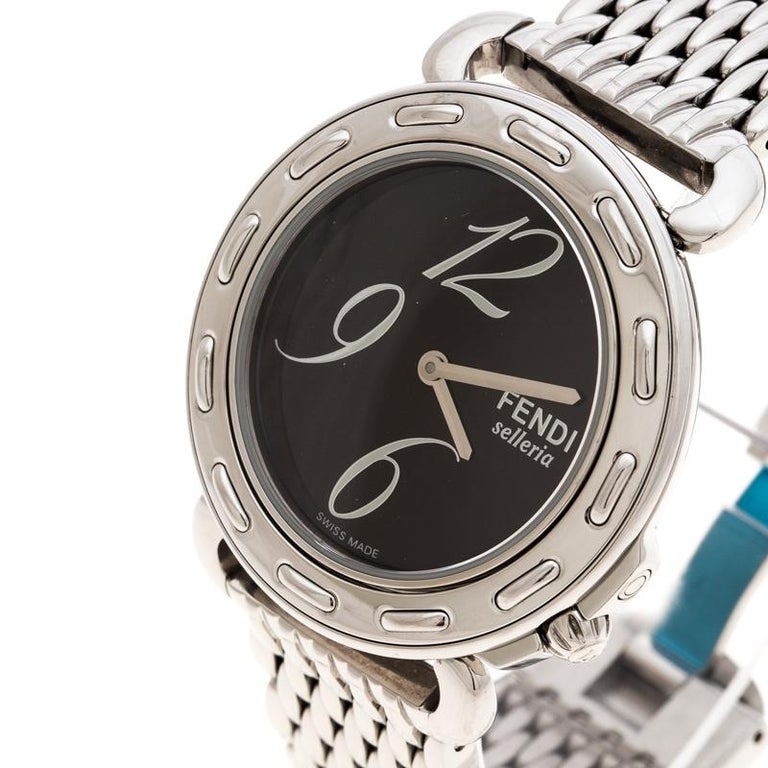 Fendi Brown Stainless Steel Selleria 8100M Women's Wristwatch 37 mm at ...