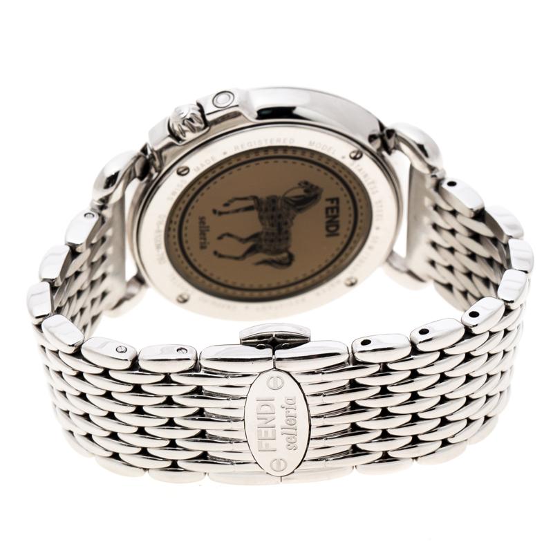 Fendi Brown Stainless Steel Selleria 8100M Women's Wristwatch 37 mm 1