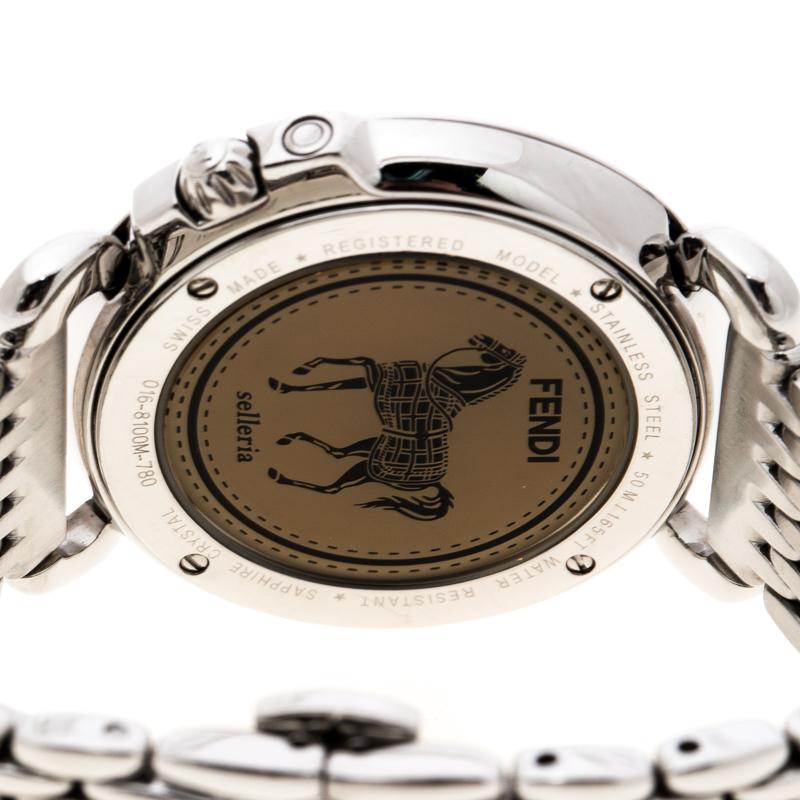 Fendi Brown Stainless Steel Selleria 8100M Women's Wristwatch 37 mm 4