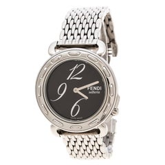 Fendi Brown Stainless Steel Selleria 8100M Women's Wristwatch 37 mm