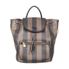 Fendi Sac à dos Pequin à rayures Brown