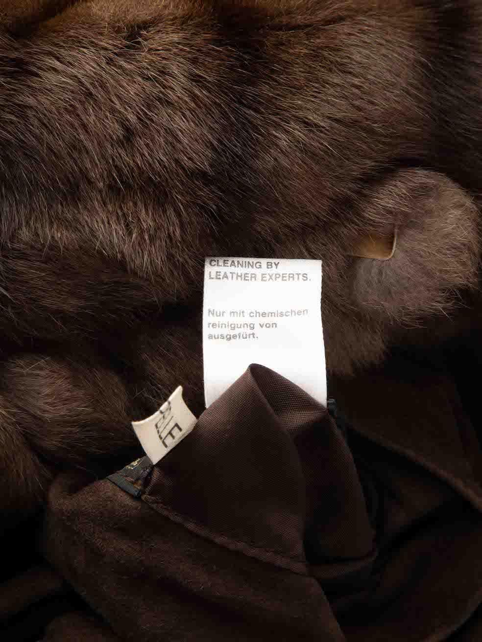 Fendi Brown Suede & Fur Collar Coat Size S 4