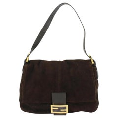 Fendi Braun Wildleder Mamma Forever Baguette Flap Tasche 928ff84