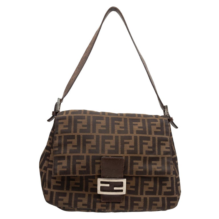 Fendi Brown and Tan Mama Forever Zucca Bag For Sale at 1stDibs