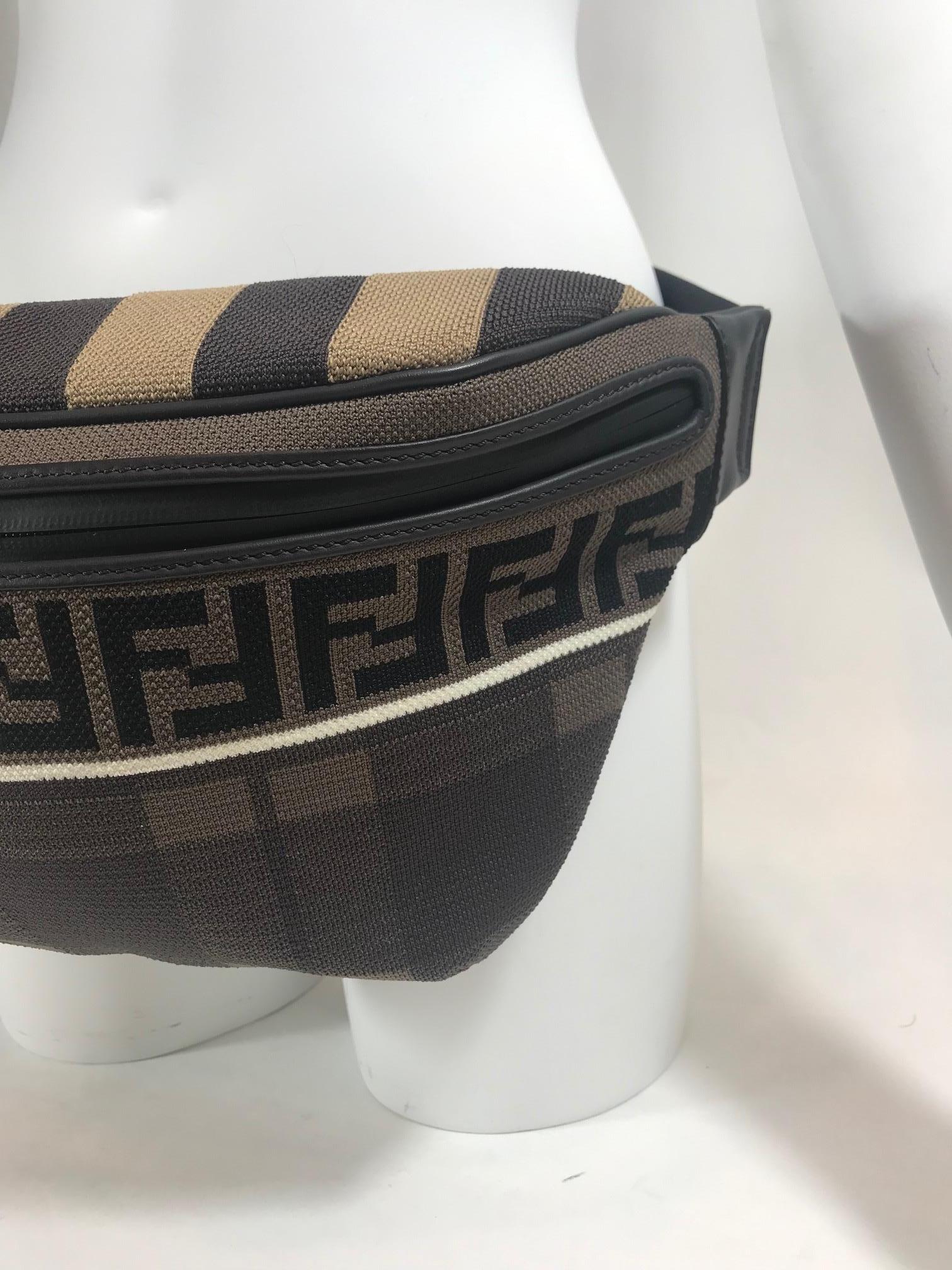 Fendi Brown Tartan 'Forever Fendi' Waist Bag In New Condition For Sale In Roslyn, NY