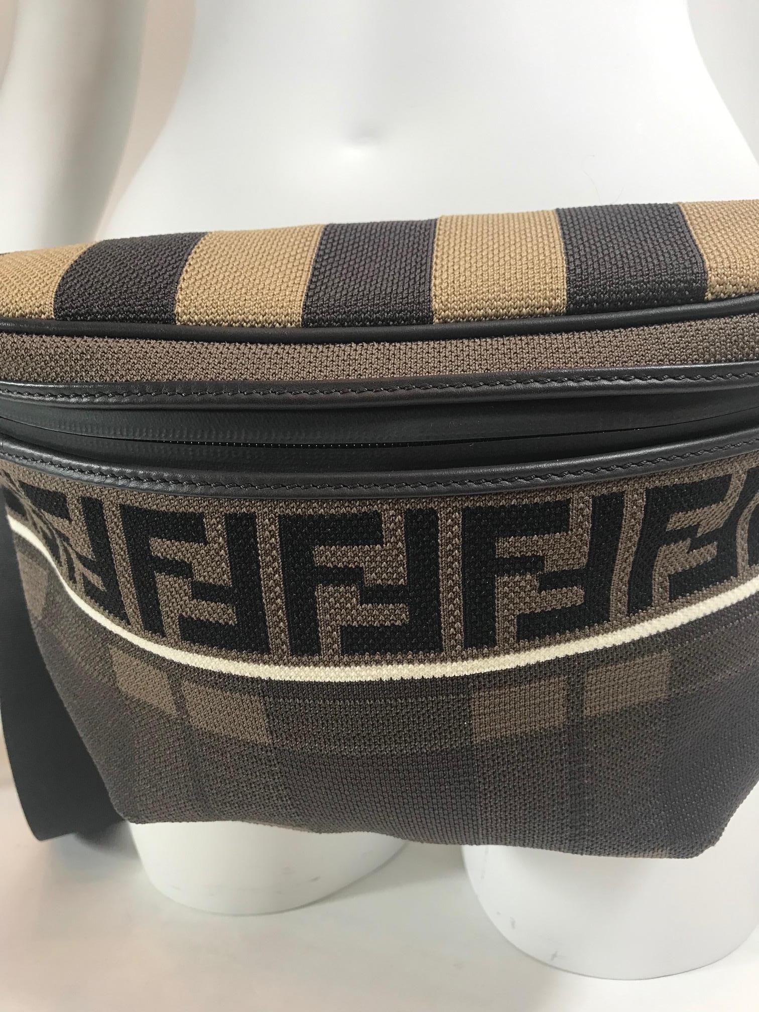 Women's or Men's Fendi Brown Tartan 'Forever Fendi' Waist Bag For Sale