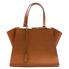 Fendi Brown Textured Leather 3 Jours Tote Bag