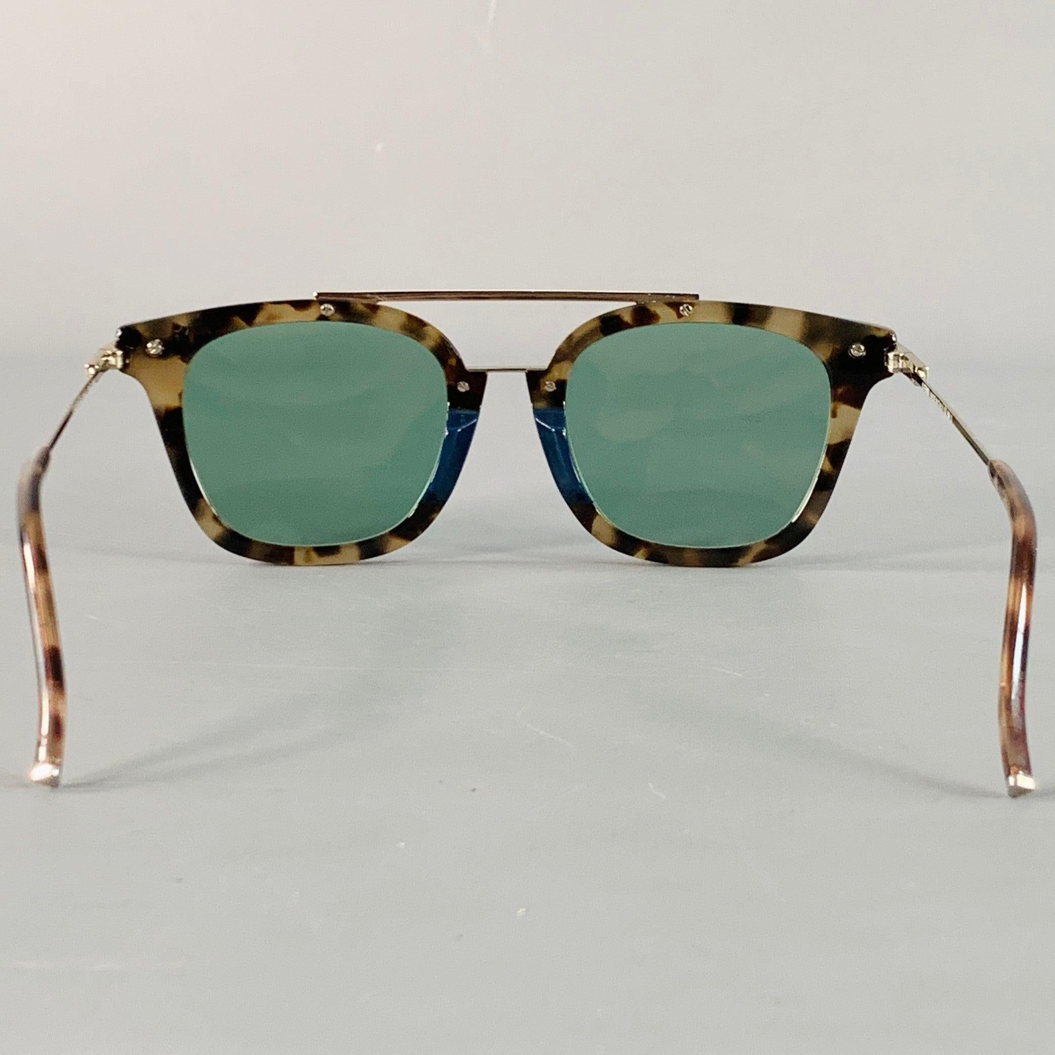 Nero Occhiali da sole Aviator Fendi marrone tartarugato in vendita