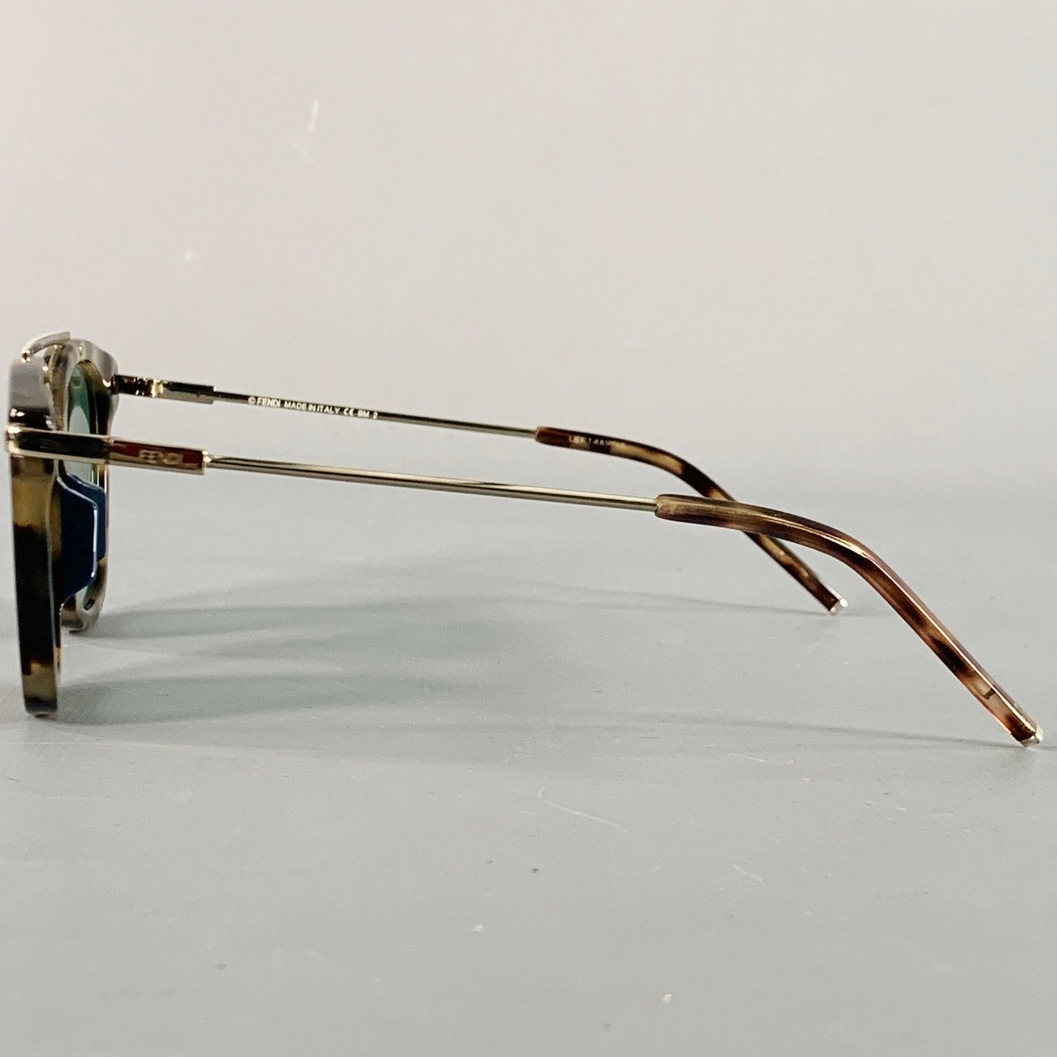 Occhiali da sole Aviator Fendi marrone tartarugato In condizioni ottime in vendita a San Francisco, CA