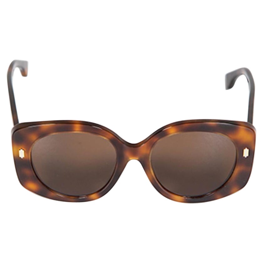 Fendi Brown Tortoiseshell Pattern Butterfly Sunglasses