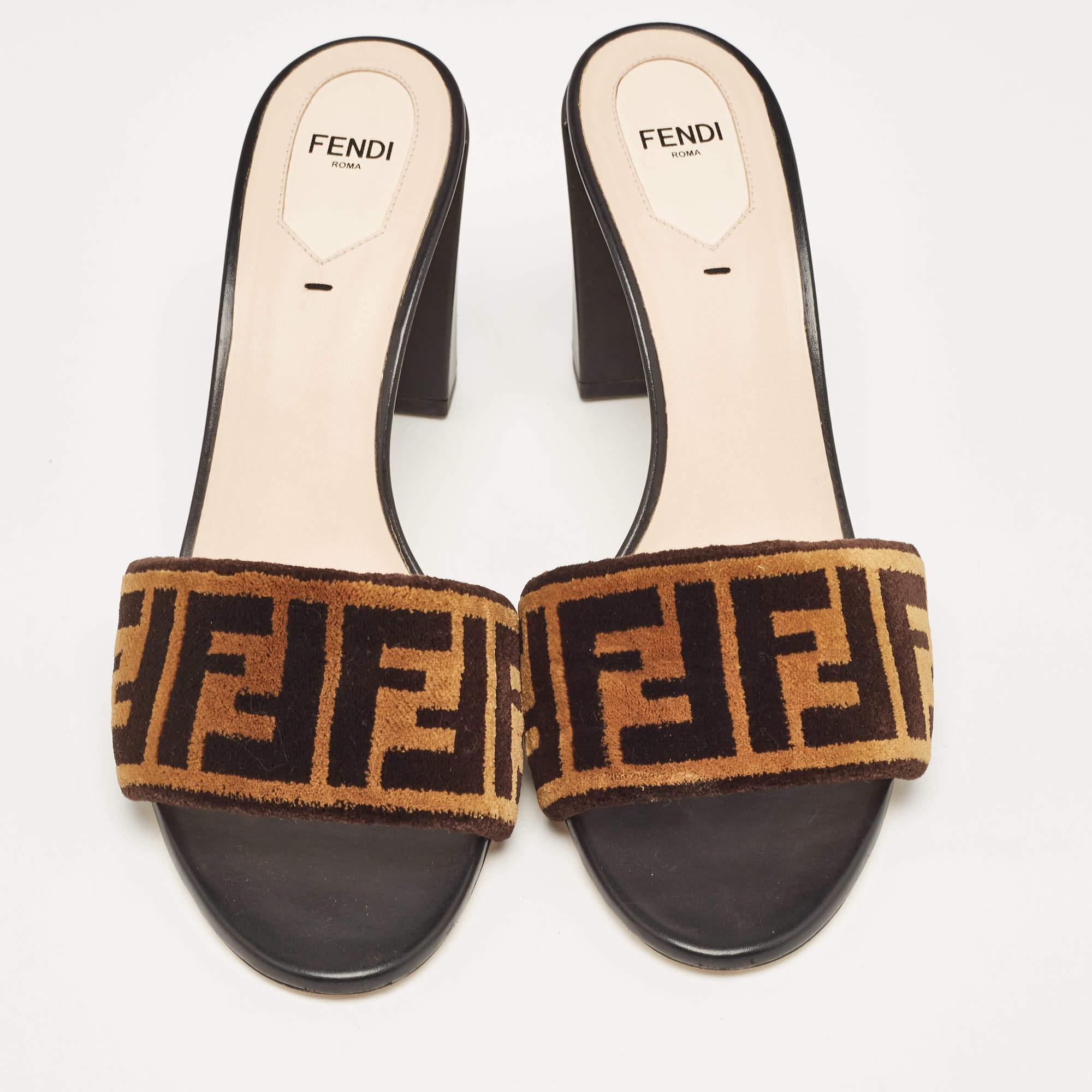 Fendi Velvet Slides 3 For Sale on 1stDibs