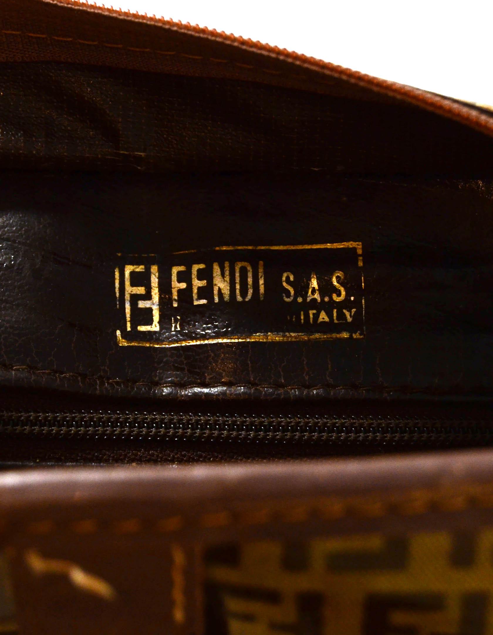 Fendi Brown Vintage Monogram Coated Canvas Messenger Bag 1