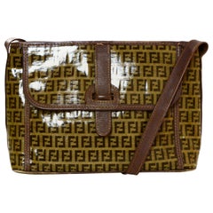 Fendi Brown Vintage Monogram Coated Canvas Messenger Bag