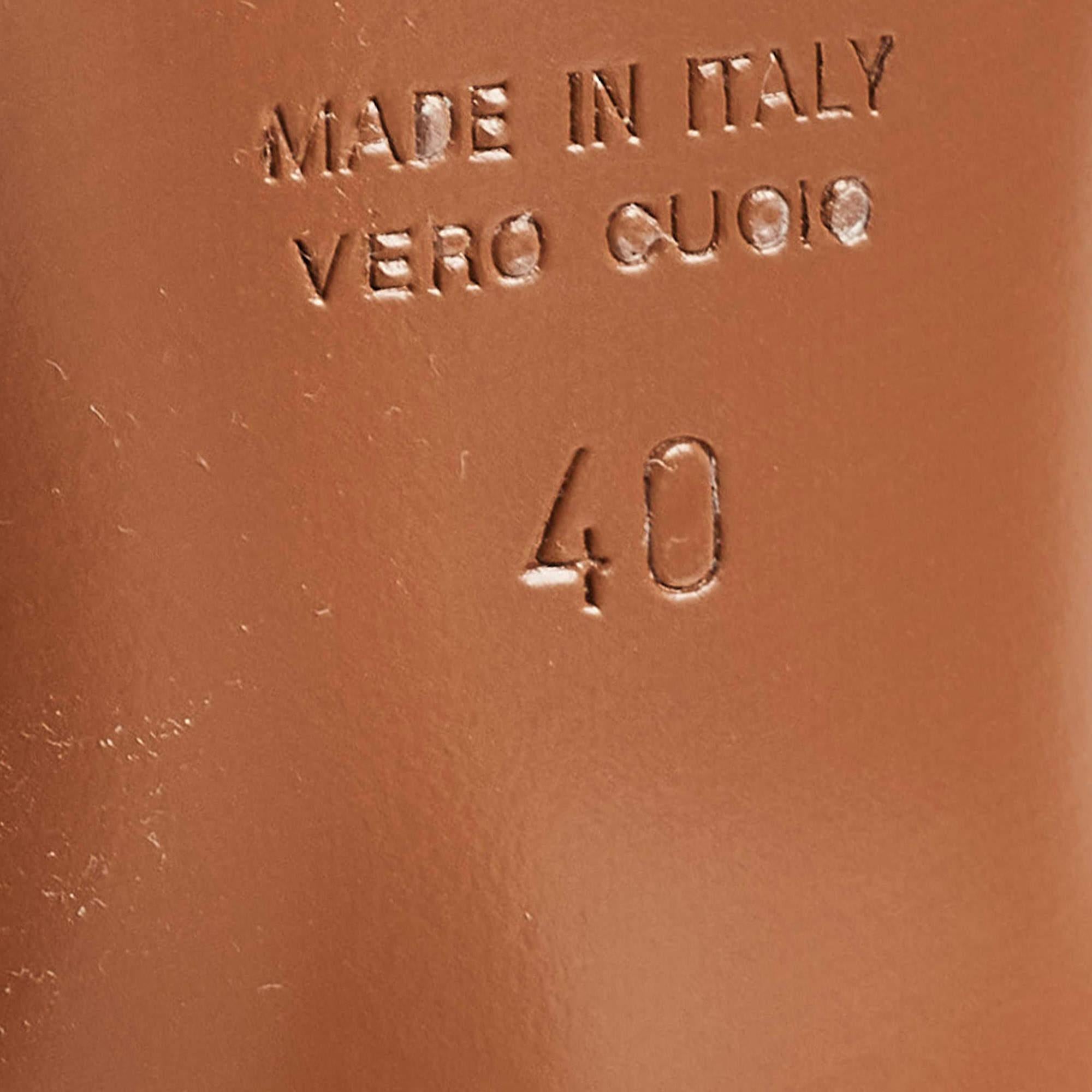 Fendi Brown/White PVC and Leather Colibri Slingback Pumps Size 40 For Sale 4