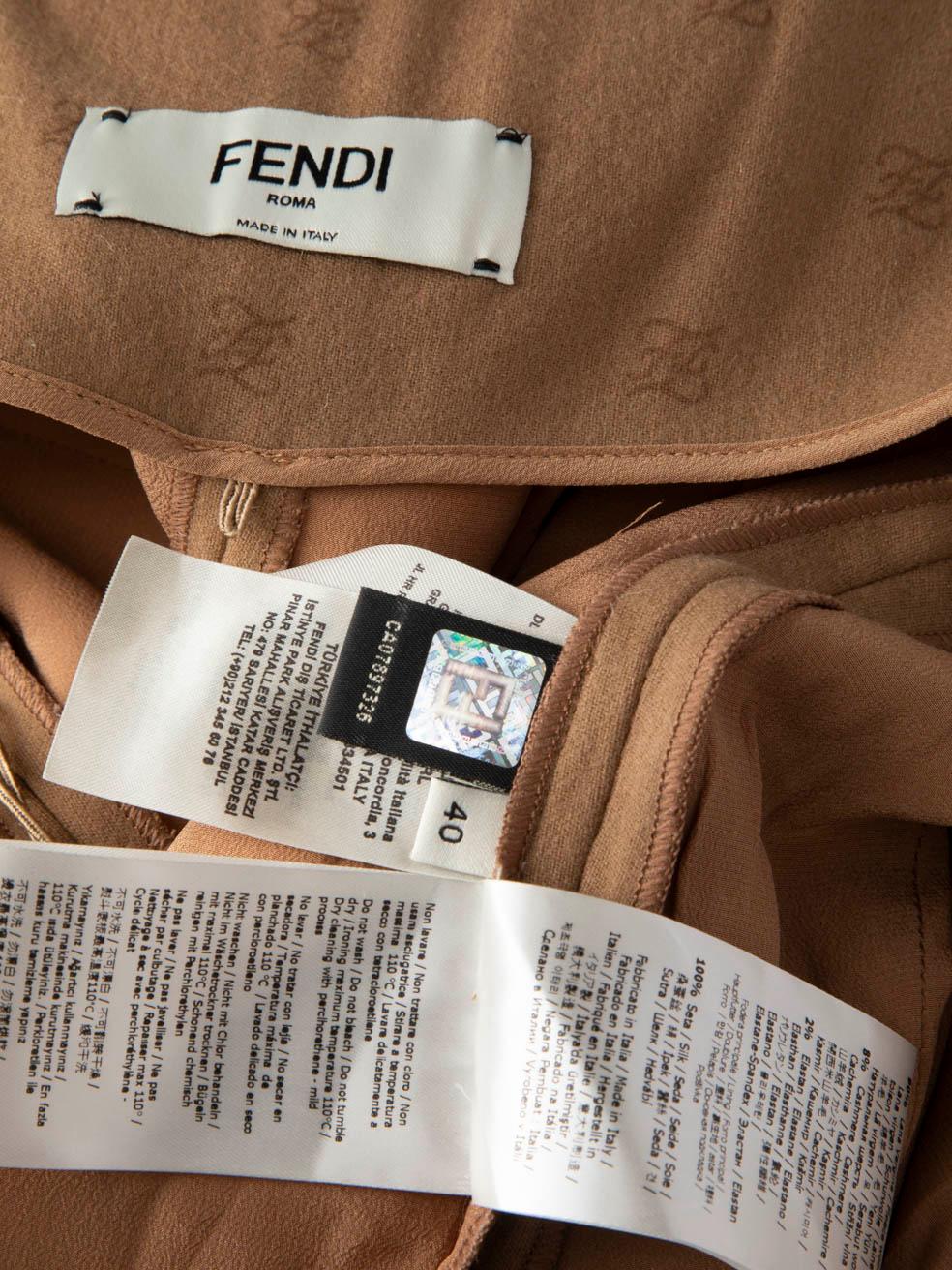 Donna Pantaloncini Fendi in lana marrone FF Karligraphy Jacquard taglia S in vendita