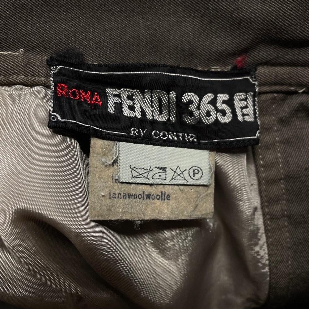 Fendi jupe midi en laine marron à taille haute des années 80 en vente 2