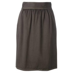 Fendi brown wool midi 80s high waist skirt
