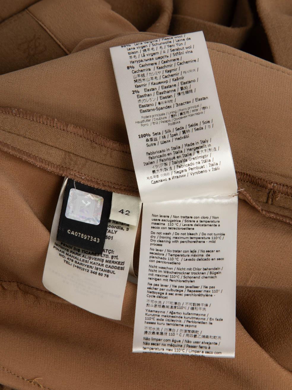 Fendi Brown Wool Pleated Shorts Size M For Sale 2