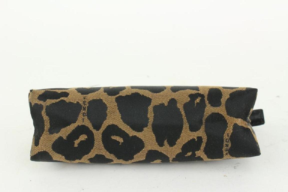 Women's Fendi Brown x Black Leopard Cheetah Cosmetic Pouch 914ff45 For Sale